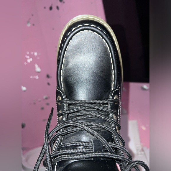 Men’s Lug Black Faux leather boots size 9.5 - Picture 5 of 6